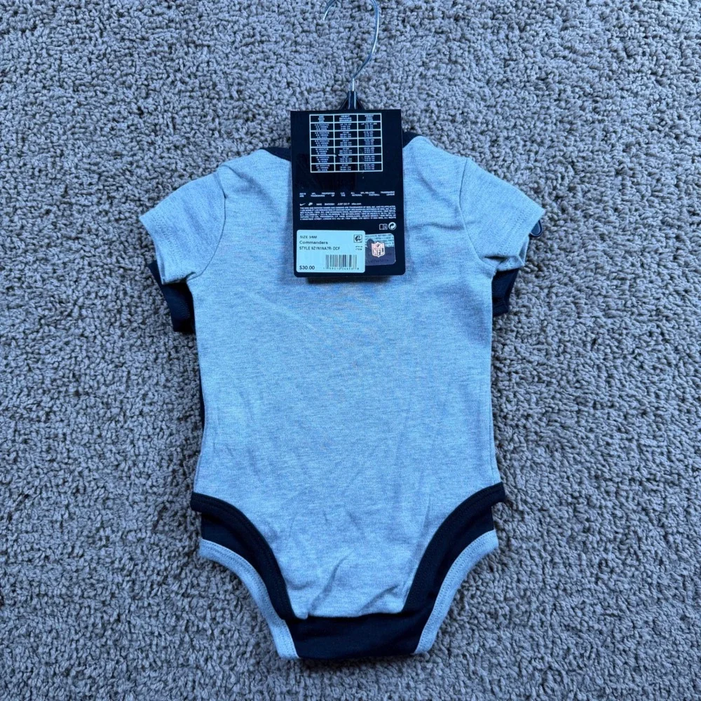 Nike NWT Washington Commanders NFL Baby bodysuit Set Black Grey 3-6M one piece